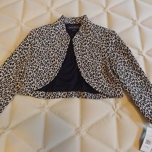 Jessica Howard leopard print jacket size 6p new!